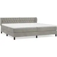 Syfax Boxspringbett mit Matratze Hellgrau 200x200 cm Samt