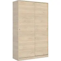Dmora Kleiderschrank Dcapuan, Garderobe für Schlafzimmer, Kleiderschrank mit 2 Schiebetüren, 120x50h204 cm, Eiche