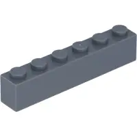 LEGO 250 Stück 3009 Stein Brick 1x6 Part Basic Steine 250 Dunkles Bläuliches Grau
