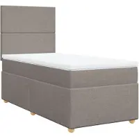 Syfax Boxspringbett mit Matratze Taupe 90x200 cm Stoff