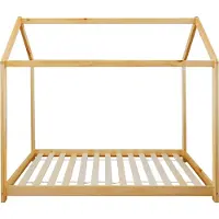 Generic Rebecca Mobili Kinderbett in Hausform, für Matratze 80x160 aus braunem Holz