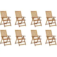 vidaXL Klappbare Gartenstühle mit Kissen 8 Stk. Massivholz Akazie