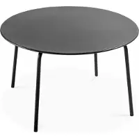 Oviala Runder Gartentisch aus Metall Grau - Palavas
