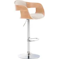 CLP Barhocker Kingston Stoff drehbar und stufenlos verstellbar natur/dunkelgrau
