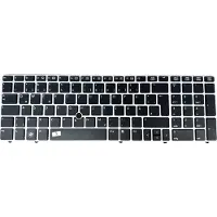 T-ProTek DE Schwarz Tastatur mit Maus-Stick + Silber Rahmen kompatibel für P/N: 9Z.N6GUF.C0G