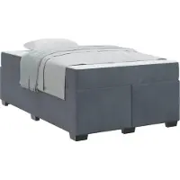 vidaXL Bettrahmen mit Matratze Dunkelgrau 120 x 190 cm Stoff