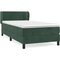 Syfax Boxspringbett mit Matratze Dunkelgrün 80x200 cm Samt
