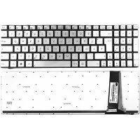 T-ProTek DEUTSCHE - Silber Tastatur Keyboard mit Beleuchtung, ohne Rahmen für ASUS N550JA