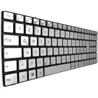 T-ProTek DEUTSCHE - Silber Tastatur Keyboard mit Beleuchtung, ohne Rahmen für ASUS N76VM