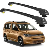 TURTLE DACHTRÄGER AIR-1 VOLKSWAGEN CADDY ALL 2020 - 2024 Raised Rails , Schwarz