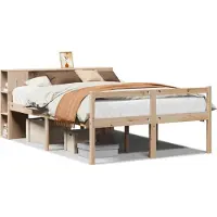 Syfax Massivholzbett mit Regal ohne Matratze 135x190 cm Kiefernholz