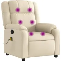 vidaXL Cloris DesignMöbel Massagesessel Creme Stoff - Fernseh- & Relaxsessel DE411310