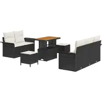 vidaXL Gartensofa-set 8 stk. Schwarz Poly-Rattan