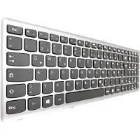 T-ProTek DE Schwarz Tastatur Keyboard mit Gray Rahmen kompatibel für Lenovo P/N: 9Z.NAFSU.A0G