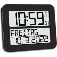 TFA-Dostmann Digitale Funkwanduhr mit Wochentags- und Datumsanzeige TIMELINE MAX 60.4512.01