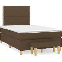 Syfax Boxspringbett mit Matratze Dunkelbraun 120x200 cm Stoff