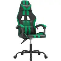 vidaXL Gaming-Stuhl Schwarz und Grün Kunstleder