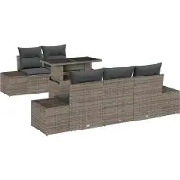 vidaXL Sofa Set 6 Stk. Grau Poly-Rattan
