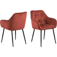 Ebuy24 Bruks Esszimmerstuhl mit Armlehne rot.