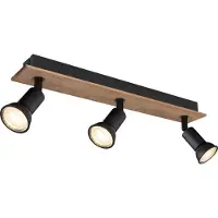 Globo Lighting Strahler Holz dunkelbraun, 3x GU10