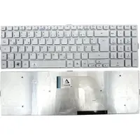 T-ProTek DE - Silber Tastatur Keyboard ohne Rahmen kompatibel für Acer Aspire 5950, 5950G