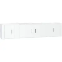vidaXL 3-tlg. TV-Schrank-Set Weiß Holzwerkstoff
