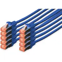 Digitus CAT 6 S/FTP Patchkabel, 10 Stück, 1 m, Cat6, S/FTP (S-STP), RJ-45, RJ-45, Blau