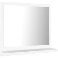 Syfax Badspiegel, Wandspiegel mit Ablage, aus Holzwerkstoff und Glas, 40 x 10,5 x 37 cm (B x T x H), Weiß