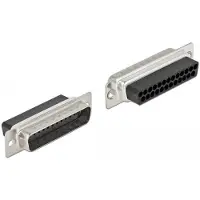 DeLOCK D-Sub 25 Pin Crimp Stecker zu 2 x RJ45 Buchse mit Montagesatz beige, D-Sub 25pin, 2x RJ-45, Beige