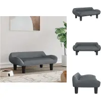 vidaXL Hundebett Dunkelgrau 70x40x24 cm Samt - Hundebetten