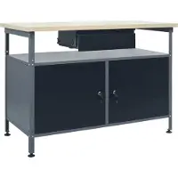Syfax Werkbank Schwarz 120x60x85 cm Stahl