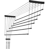 Kadax Deckenwäschetrockner "Torp", Deckentrockner Traglast 12kg, 6 Stäbe, 130 cm, schwarz