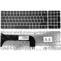 T-ProTek Tastatur - Farbe: Schwarz - mit Silber Rahmen - ohne Beleuchtung Deutsches Tastaturlayout kompatibel für HP Pavilion M6-1000sg, M6-1140sg