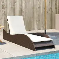 Prolenta Maison Exclusive - Sonnenliege mit Auflage Braun 60x205x73 cm Poly Rattan
