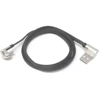 System-S USB 3.1 Typ C Kabel mit Winkel Stecker aus Metall Flachband 123 cm, schwarz