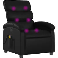 Syfax Massagesessel Schwarz Kunstleder