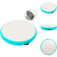 vidaXL Aufblasbare Gymnastikmatte mit Pumpe 100x100x15 cm PVC Grün - Yoga- & Pilatesmatten
