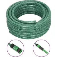 vidaXL [Home] Gartenschlauch mit Armaturen-Set Grün 0,6" 30 m PVC , Neue Mode 2024 im häuslichen Leben