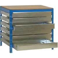 Proregal Werkbank BUFFALO mit Schubfächern | HxBxT 84x90x61cm | Traglast 600kg | Blau