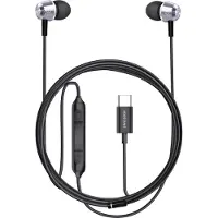 Swissten , In-Ear USB-C Kopfhörer mit Integriertem Mikrofon 1.2m, Schwarz / Silber