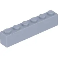 LEGO 100 Stück 3009 Stein Brick 1x6 Part Basic Steine 100 Helles Bläuliches Grau