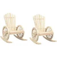 Syfax Adirondack-Schaukelstühle 2 Stk. Massivholz Tanne