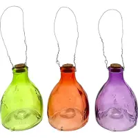 Benza Wespenfänger aus Glas - 3 Farben - Orange - Lila - Grün - 3er Set - 9 x 9 x 14 cm