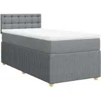 Syfax Boxspringbett mit Matratze Hellgrau 80x200 cm Stoff