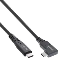 InLine USB4 Kabel, USB-C einseitig gewinkelt, PD 240W 8K60Hz, TPE schwarz, 1,5m, 1,5 m, USB C, USB C, USB4 Gen 3x2, 40 Gbit/s, Schwarz