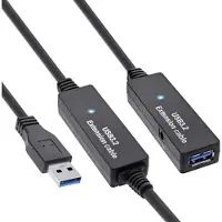 InLine USB 3.2 Gen.1 Aktiv-Verlängerung, Stecker A an Buchse A, schwarz, 15m, 15 m, USB A, USB A, USB 3.2 Gen 1 (3.1 Gen 1), Stecker/Buchse, Schwarz