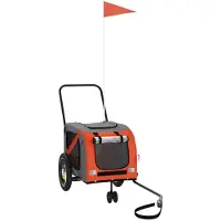 Syfax Fahrradanhänger Hunde Orange und Schwarz Oxford-Gewebe & Eisen