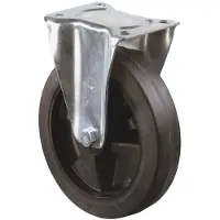 BS Rollen Bockrolle B60 Durchmesser 160mm Tragfähigkeit 250kg Elastic-Vollgummireifen Platte 138x109mm - L410.B60.160