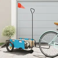 vidaXL Fahrradanhänger Blau Oxford-Gewebe und Eisen - Fahrradanhänger 94184