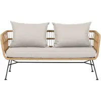Ebuy24 Nina Gartensofa 2 pers. Inkl. Auflagen, beige.